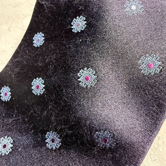 Mulberry Tie 100% Silk Polka Dot Purple Hand Sewn 3.5" - Picture 2 of 6